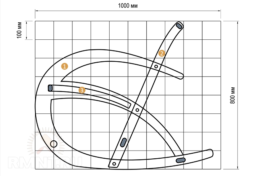 Чертеж кресла-качалки