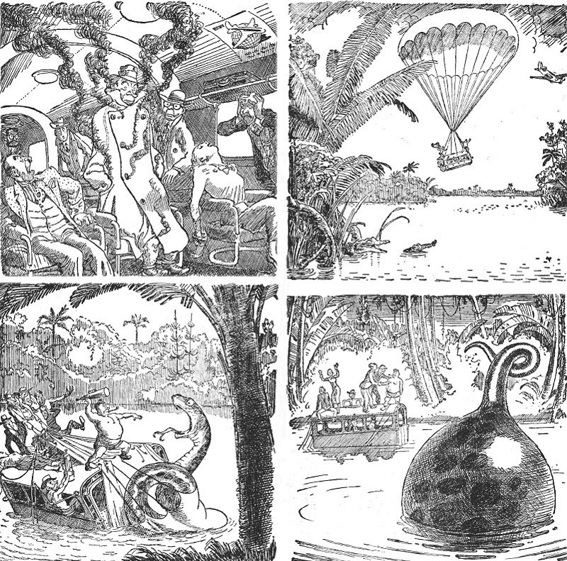 Картинки из советской книги детства "Приключения капитана Врунгеля", 1957 врунгель, капитан, книга, рисунки