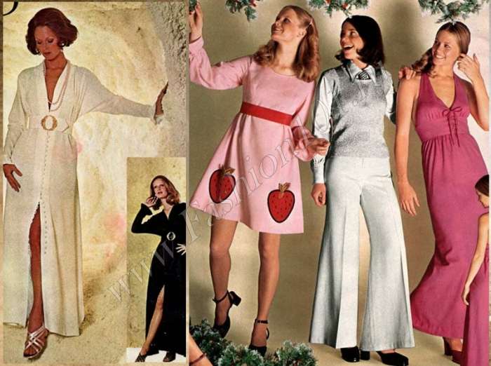 Платья в стиле 70-х годов – это мода в стиле диско: фото и описание тренда