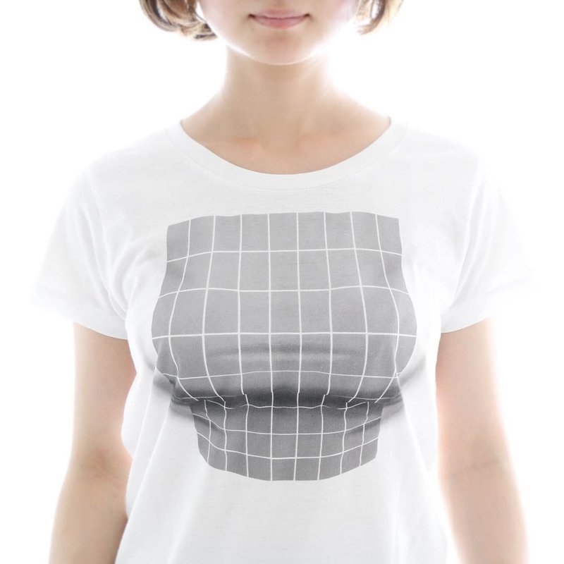 Оптический обман на службе у женщин: футболки с иллюзией увеличения груди грудь, иллюзия, обман зрения, одежда, одежда женская, оптическая иллюзия, оптический обман, прикол