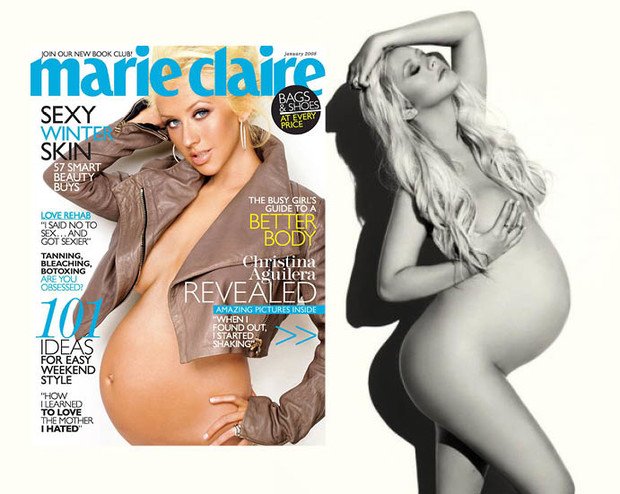 Christina aguilera naked pregnant