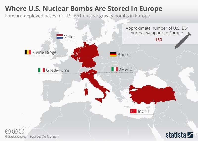 Ядерный щит США в Европе. Где Америка разместила свои бомбы оружие