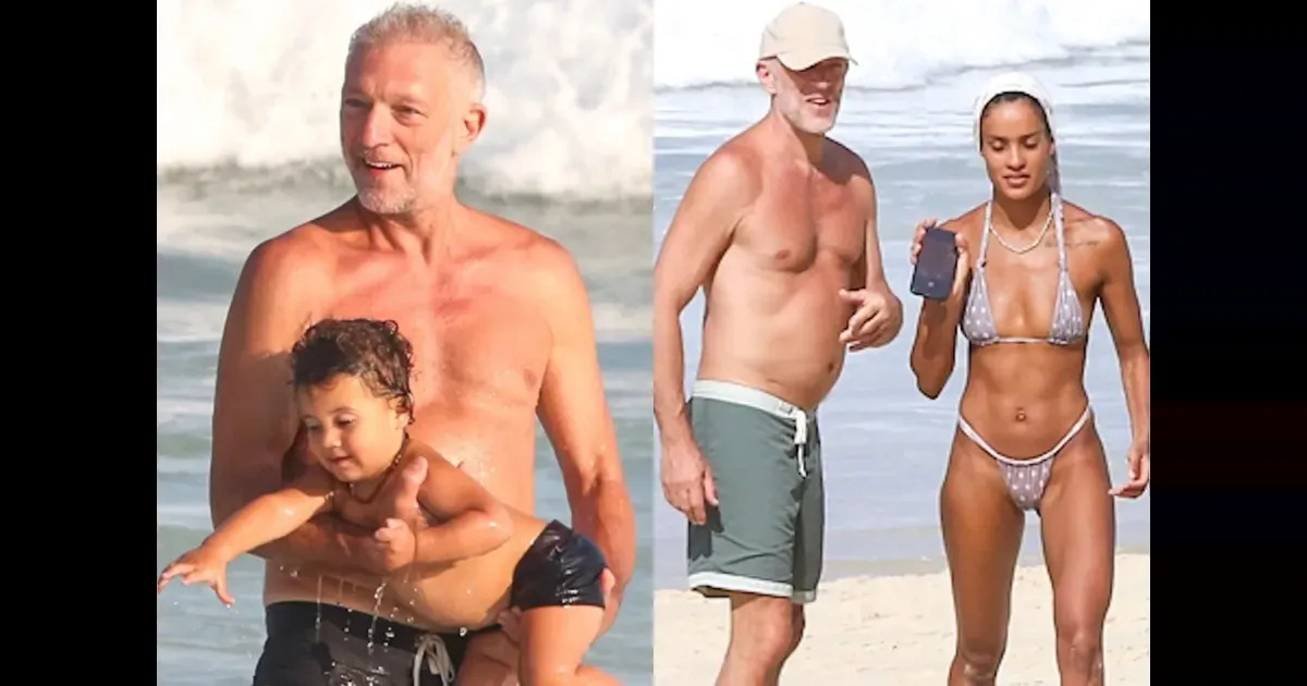 Венсана Касселя с девушкой Нарой Баптистой и подросшим сыном засняли на пляже