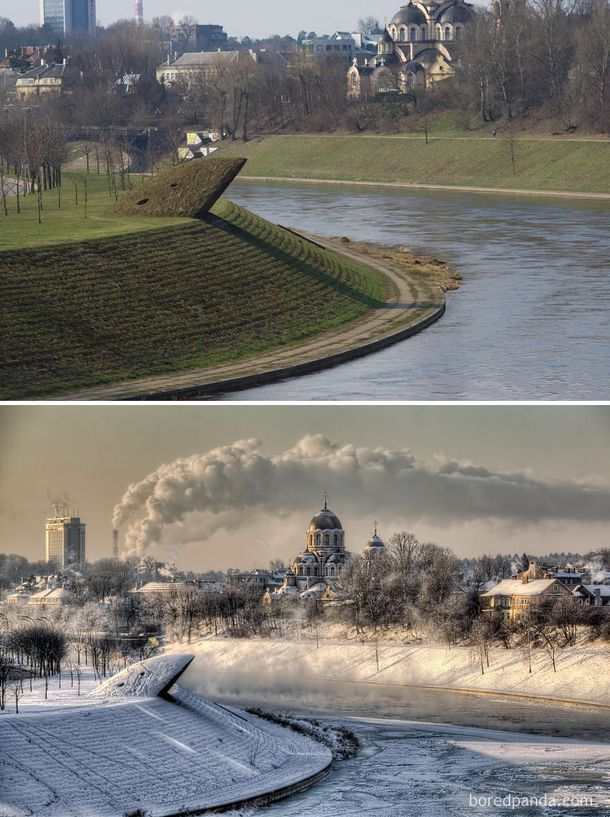 25 фотографий, на которых зима всё преобразила, ДО и ПОСЛЕ