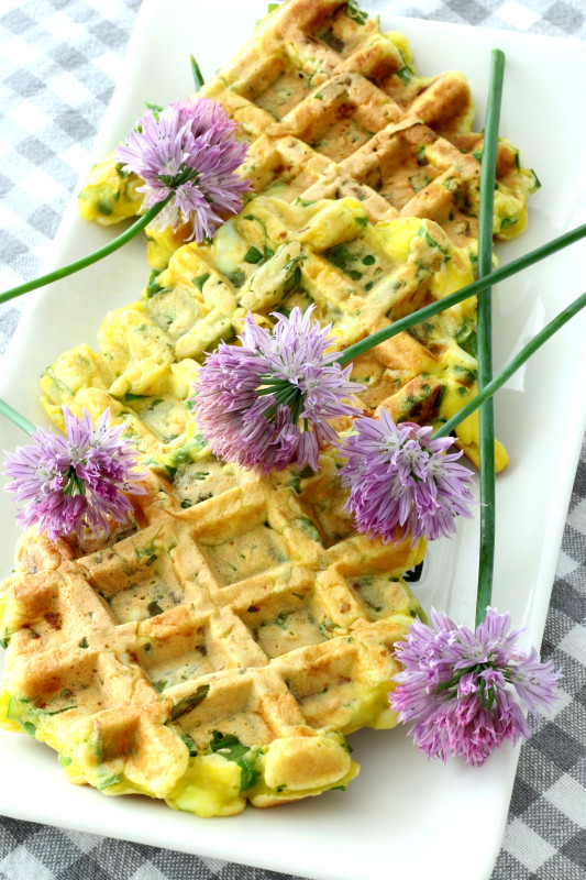waffles with egg and green onions6