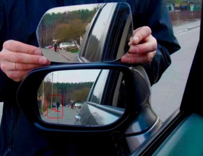 Для чего на автомобильном зеркале заднего вида нужна тонкая черная линия Для чего на автомобильном зеркале заднего вида нужна тонкая черная линия автомобиль