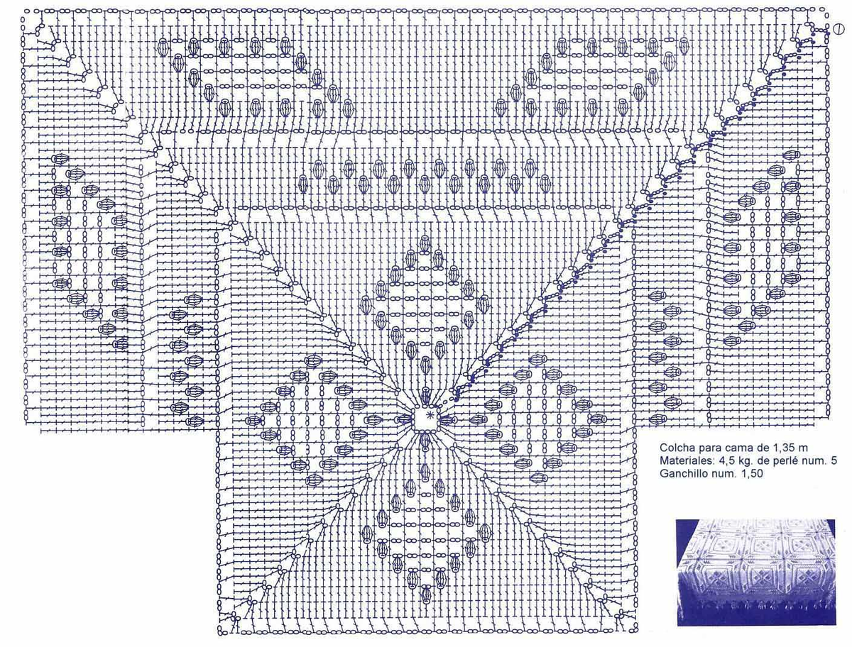 покрывало на диван вязаное крючком схемы и описание