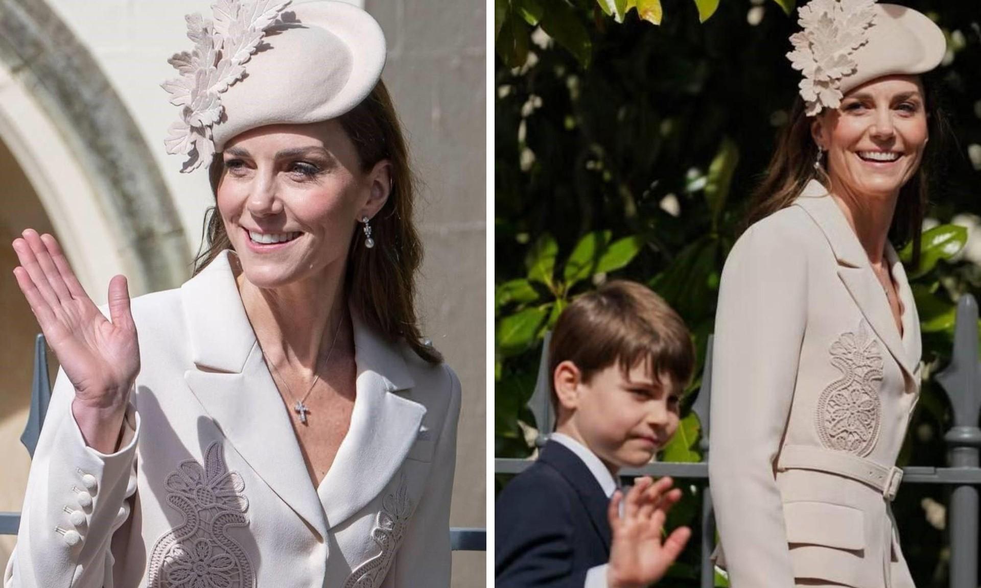 Кейт Миддлтон впервые за три года появилась с детьми не пасхальной службе: Шарлотта стала похожа на Елизавету, а Луи вырос и возмужал