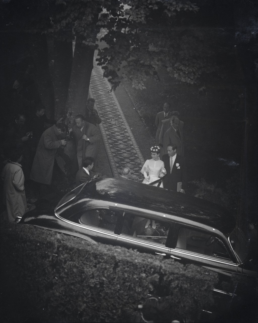 Hochzeit von Audrey Hepburn mit Mel Ferrer in der Kapelle auf dem Bürgenstock