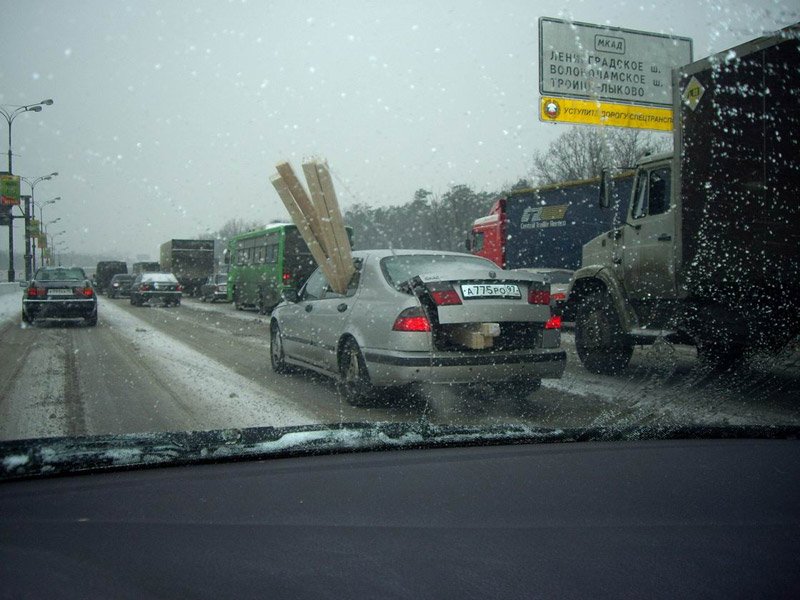 Впихиваем невпихуемое. Фото от опытных водителей   Водители, умеют, перевозить, грузы, доведут, истерики, инспектора, ГАИ    