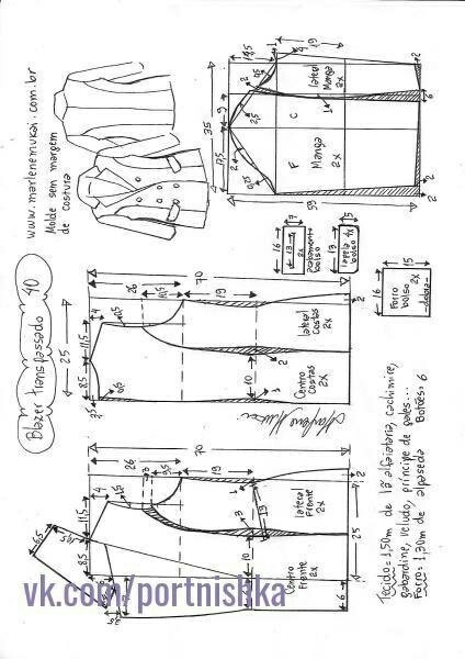 Выкройки объёмного женского жакета выкройка жакета,одежда,своими руками