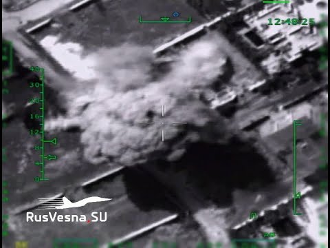 Опубликовано видео охоты вертолета ВКС РФ на террористов в Сирии