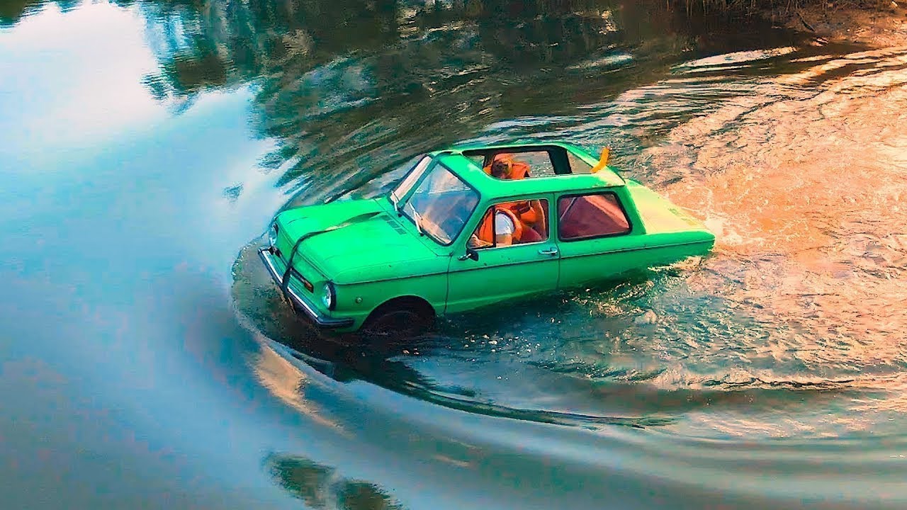 Превратили запорожец в амфибию и поехали под воду