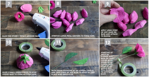 как сделать цветы из гофрированной бумаги своими руками, простой мастер-класс, мк, МК, ранункулюсы из бумаги 