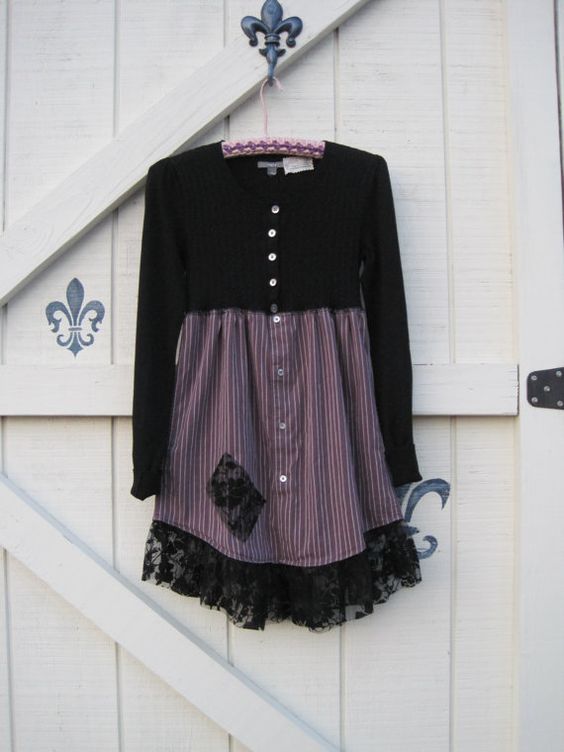 Boho dress mini black tunic Black babydoll dress by ShabyVintage, $48.90: 