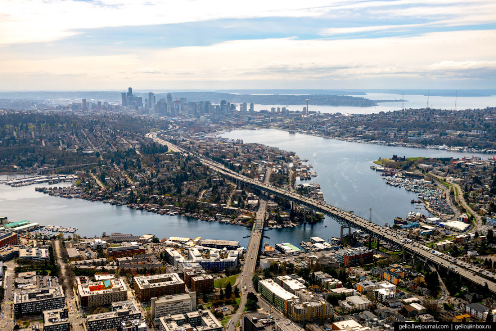 Озеро Союза (Lake Union) — главная «площадка» плавучих домов Сиэтла.