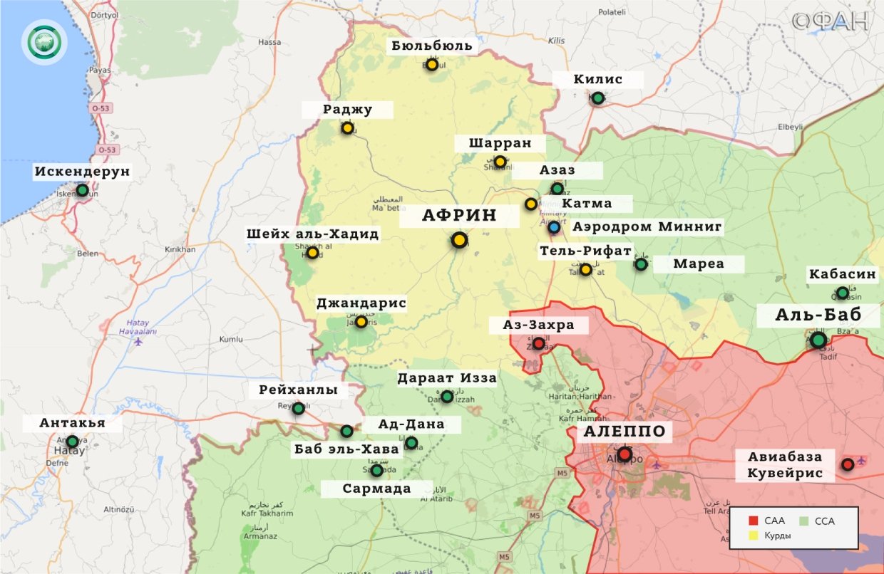 Карта военных действий — Алеппо