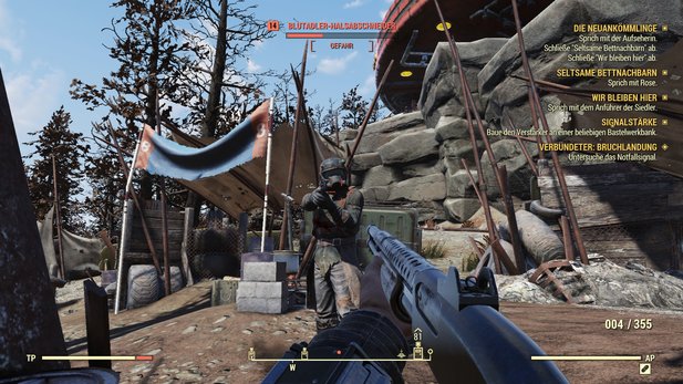 The AI ​​still has dropouts.  This blood eagle raider, for example, refuses to shoot us and just stands around.