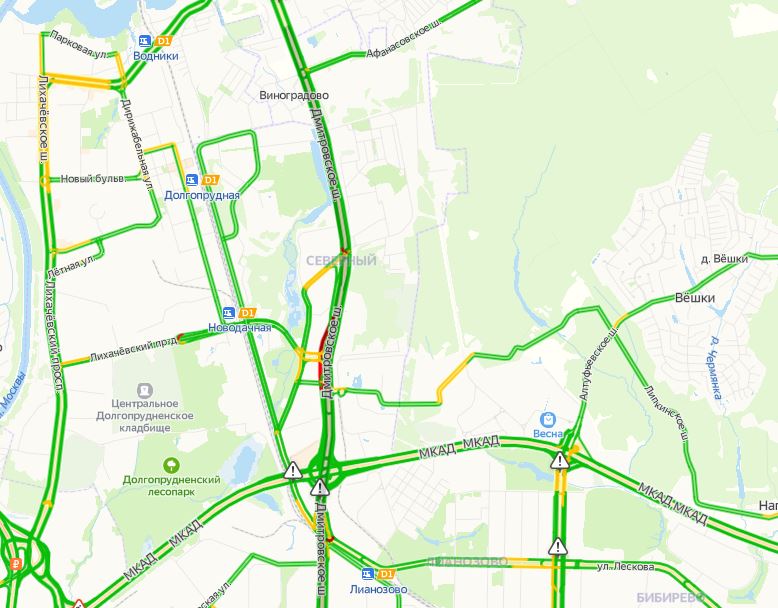 Карта дмитровское шоссе пробки сейчас