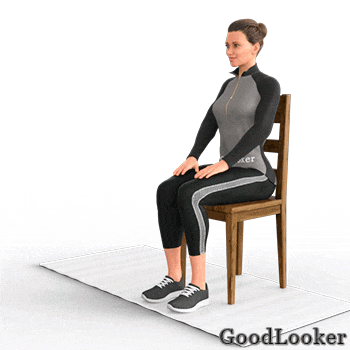 Подъем ног с выпрямлением сидя на стуле