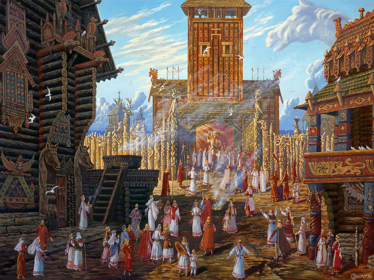 Храм Святовита в Арконе, картина художника Иванова