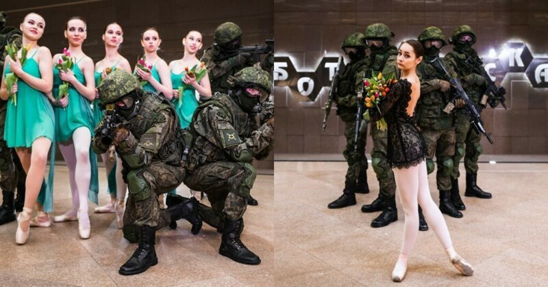 Уральские военные устроили фотосессию с балеринами 