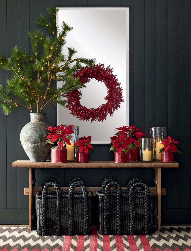 Яркое Рождество в красно-белых красках от Pottery Barn идеи для дома,интерьер и дизайн