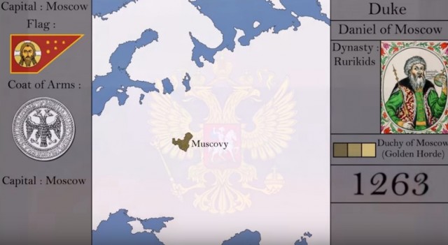 Анимированная карта истории России с 1263 года до наших дней