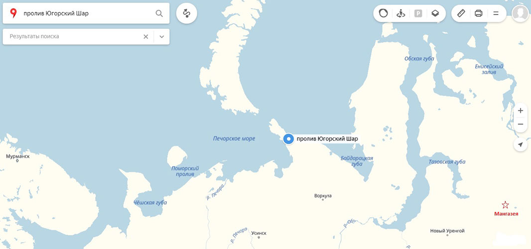 Мангазея на карте современной России