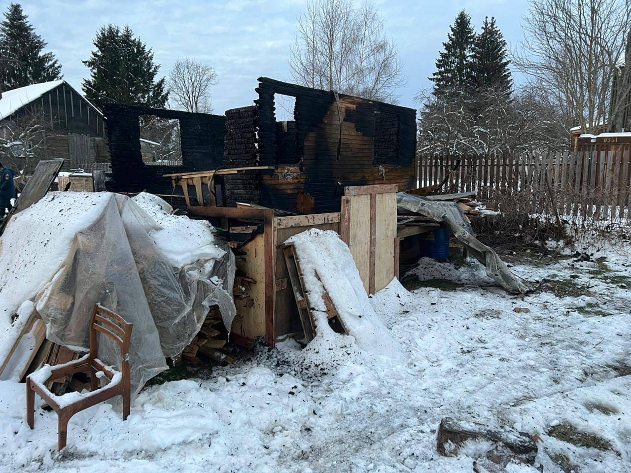 В деревне Тверской области сгорел дом