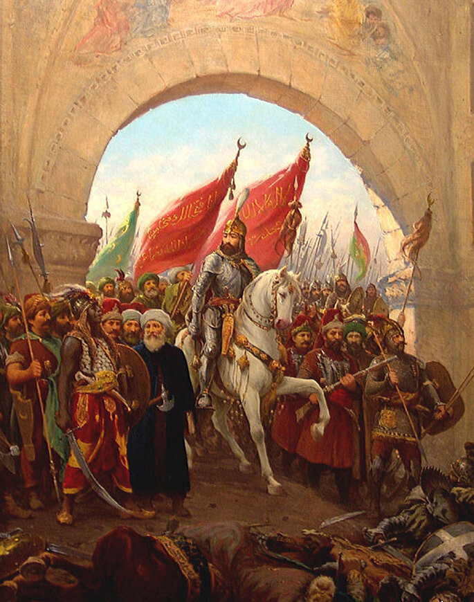 Мехмед II Завоеватель входит в Константинополь.
