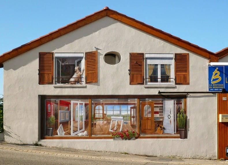 Обычный стрит-арт французского художника Патрика Коммеси авиатур