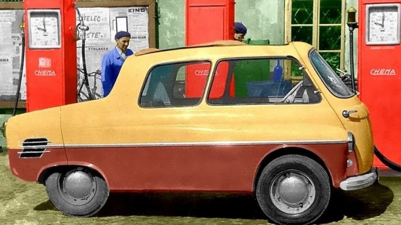 Оригинальный минивагон Jawa Motorex-350 с задним мотоциклетным мотором. 1956 год авто, автодизайн, автомобили, дизайн, интересные автомобили, минивэн, ретро авто