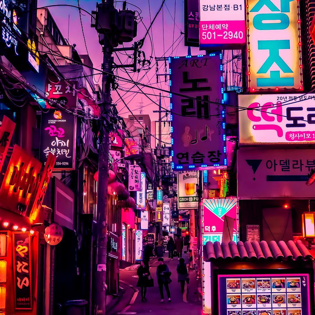 Неповторимый Токио в неоновых тонах неон,Токио,Япония