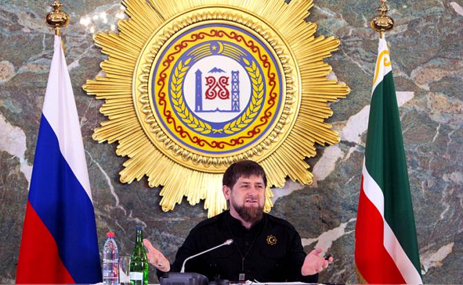 На фото: глава Чечни Рамзан Кадыров во время выступления
