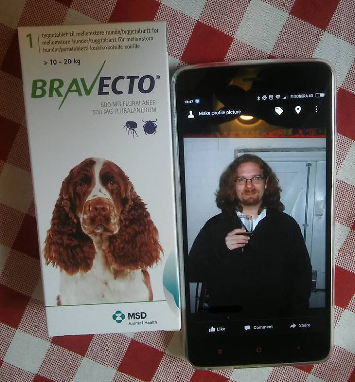 We Were Looking Through Old Pictures Of Me When My Wife Started Laughing And Got The Dog's Flea Pills From The Cupboard