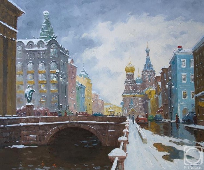 Зимний Петербург на картинах Александра Александровского город