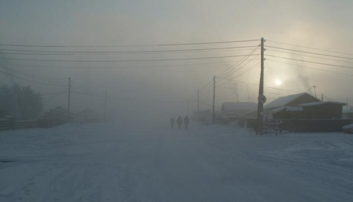 Верхоянск, Россия Это самый холодный город в мире. Среднегодовая температура составляет −18,6 °C. По данным на 2014 год в Верхоянске проживало 1173 человека.