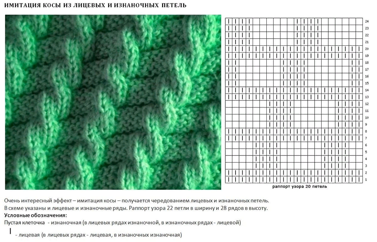 Узор "ложная коса"