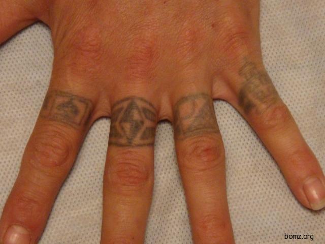 Тюремные Татуировки на пальцах