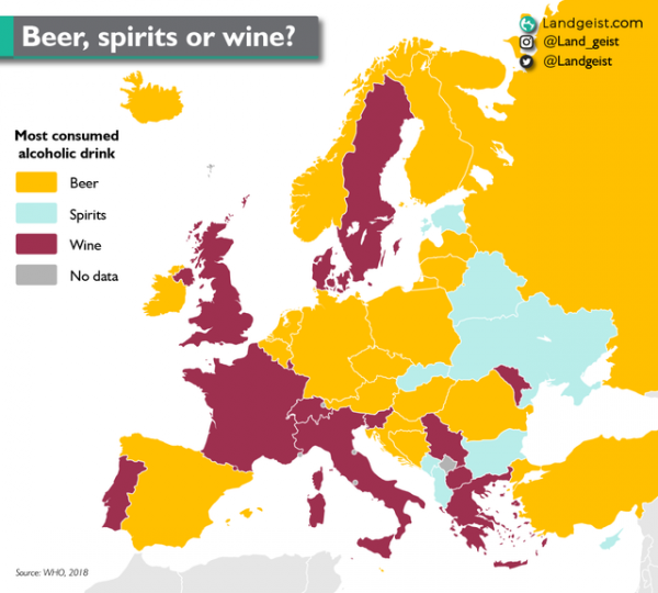 Популярный алкоголь в разных странах