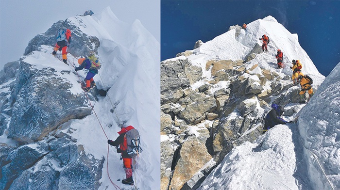 Одно землетрясение - и огромная скала-ступенька у вершины Эвереста пропала. /Фото: kathmandupost.com