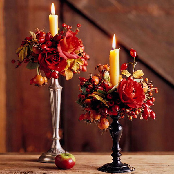 Осенние свечи в эко-стиле: легкие идеи декора из съедобных природных материалов декор