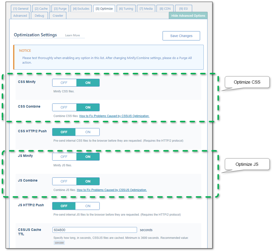 litespeed-cache-plugin-combined-settings-optimize