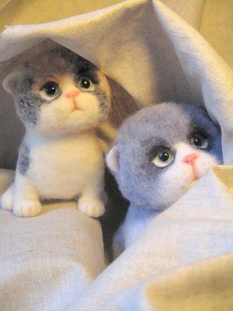 Войлочные игрушки - котята. Фото Войлочные игрушки - котята. Фото