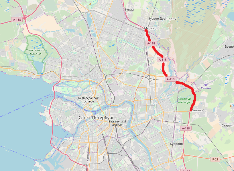 Вторая кольцевая автодорога в санкт петербурге схема