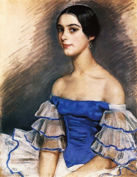 Портрет Е.Н.Гейденрейх в голубом 1923 (541x700, 154Kb)