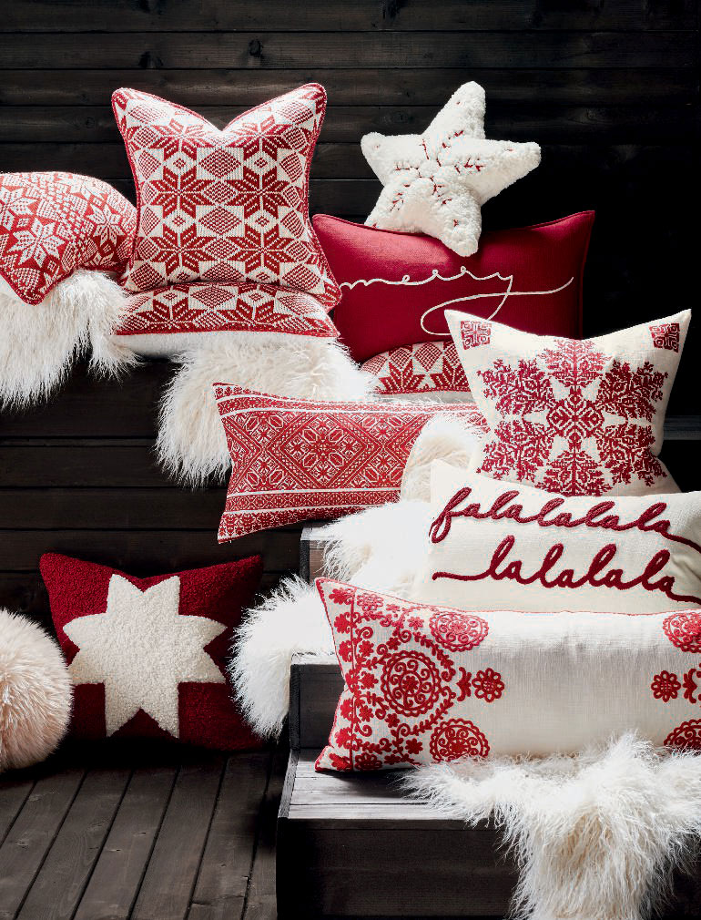 Яркое Рождество в красно-белых красках от Pottery Barn идеи для дома,интерьер и дизайн