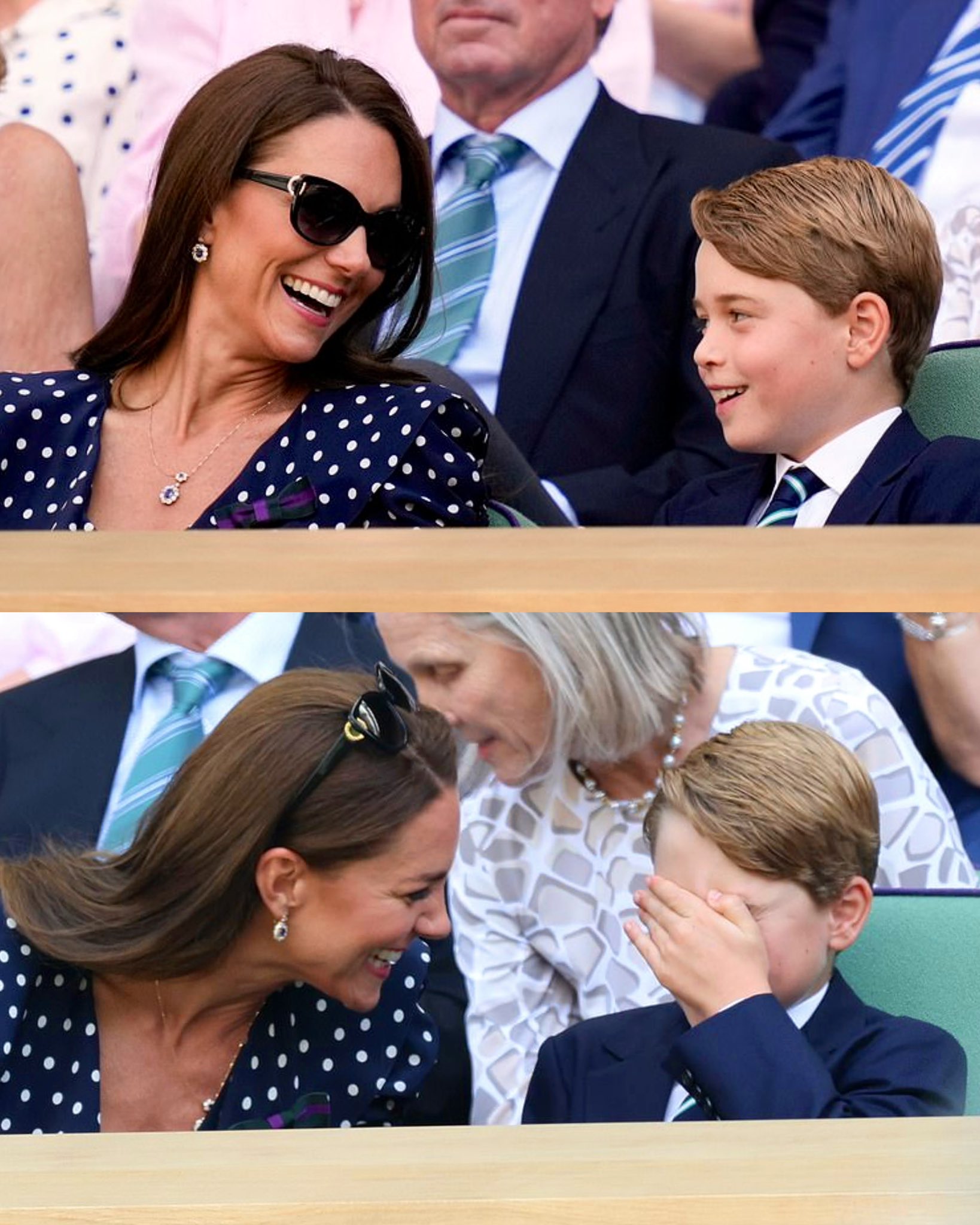 Принц Джордж в первый раз на финале Уимблдона - жара, кубок и гримасы