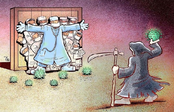 Пандемия и медики, спасающие жизни миллионов, на иллюстрациях иранского художника